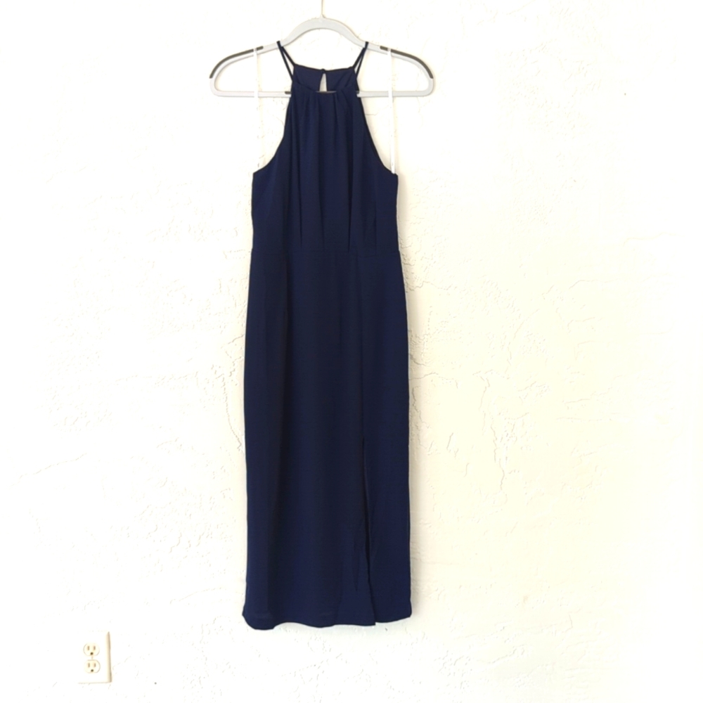 NWOT Lulu's Navy blue midi dress